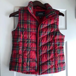 NWT Lands End Plaid Vest XS petite